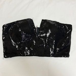 Sequin v cut strapless top!
